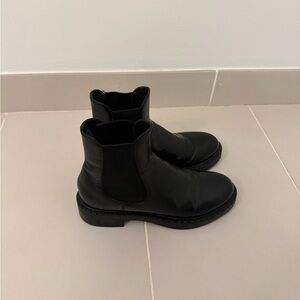 Prada Women’s Black Leather Ankle Boots, Size 10B